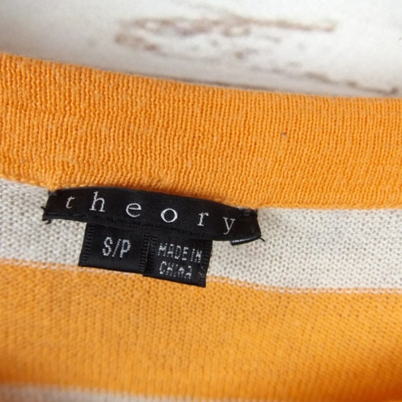 THEORY Riviera striped sweater Coral Stripe - Picture 5 of 5